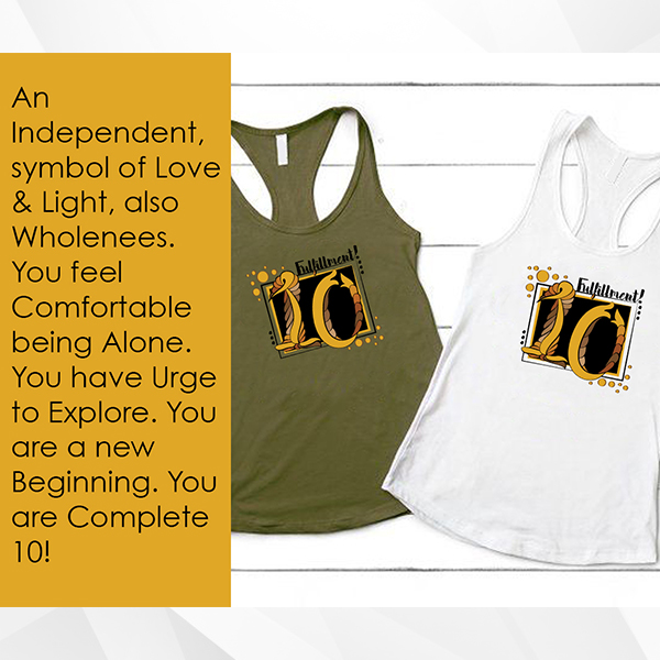Women Racerback Tank: Numerology - The Power of Birth and Destiny Number 10